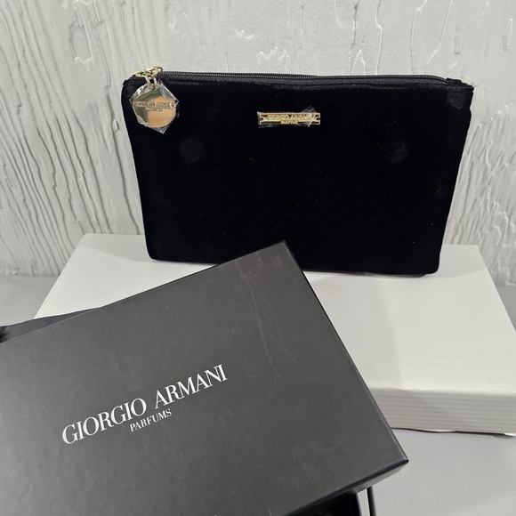 Giorgio Armani Handbags - Giorgio Armani Black Velvet Pouch